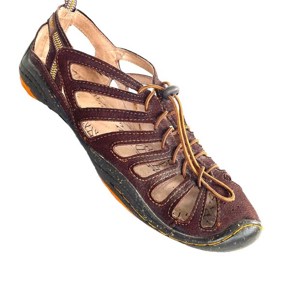 JBU JamBU 7.5 Scuba Adventure On Brown Barefoot Sandal Bungee Caged Sport Shoes - Picture 2 of 11